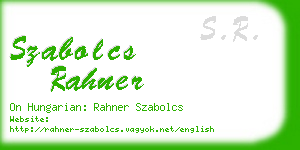 szabolcs rahner business card
